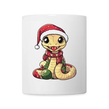 Schlange Kobra Weihnachten - Tasse - Weiß - Vorne