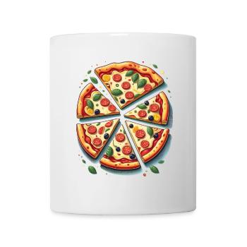 De délicieuses tranches de pizza - Mug blanc - blanc - Devant