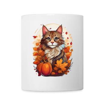 Cat in autumn - Mug - white - Front