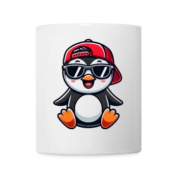 Cooler Pinguin Cartoon Sommer Sonnenbrille - Tasse - Weiß - Vorne