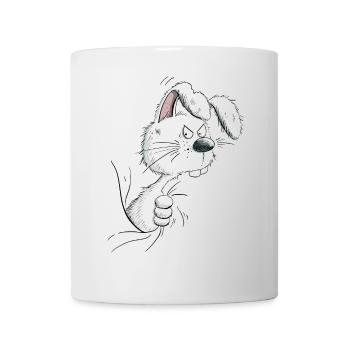 Mürrischer Weißer Nö Hase I Hasenmotiv Kaninchen - Tasse - Weiß - Vorne