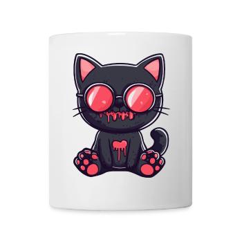 Katze Halloween Sonnenbrille - Tasse - Weiß - Vorne