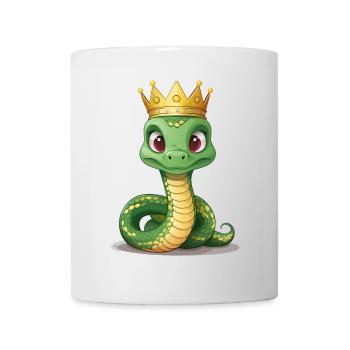 Serpent vert avec couronne - Mug blanc - blanc - Devant