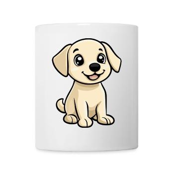 Labrador Chien Bande Dessinée Mignon - Mug blanc - blanc - Devant