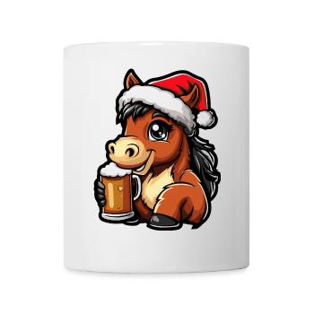 Bière de Noël de cheval - Mug blanc - blanc - Devant