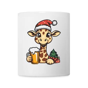 Giraffe Weihnachten Bier - Tasse - Weiß - Vorne