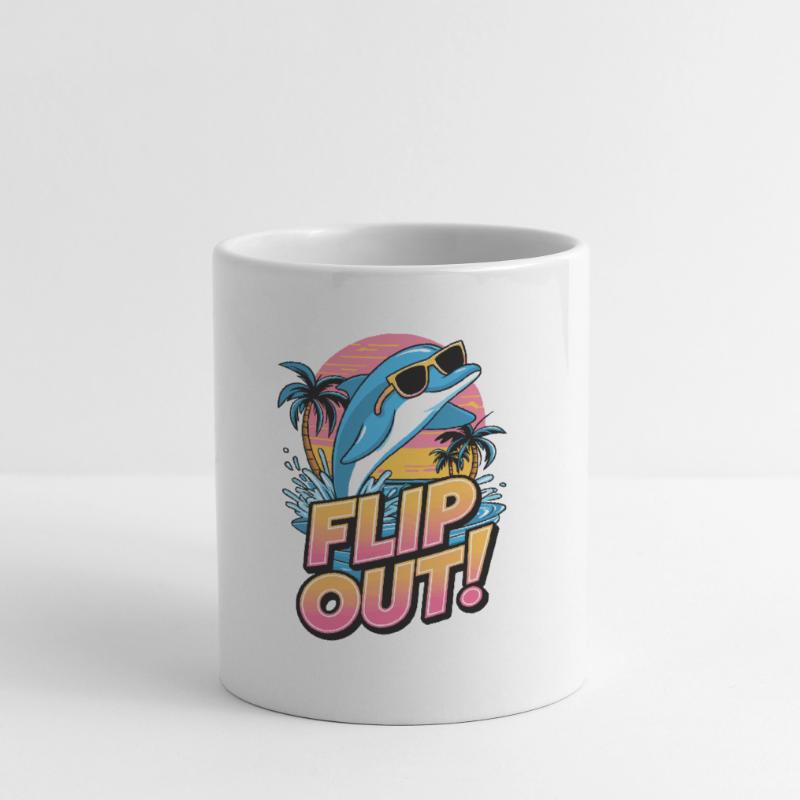 Fun Dolphin Flip Out Design with Sunglasses Mug