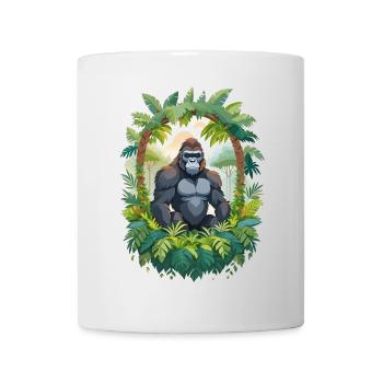 Gorilla im Dschungel - Tasse - Weiß - Vorne