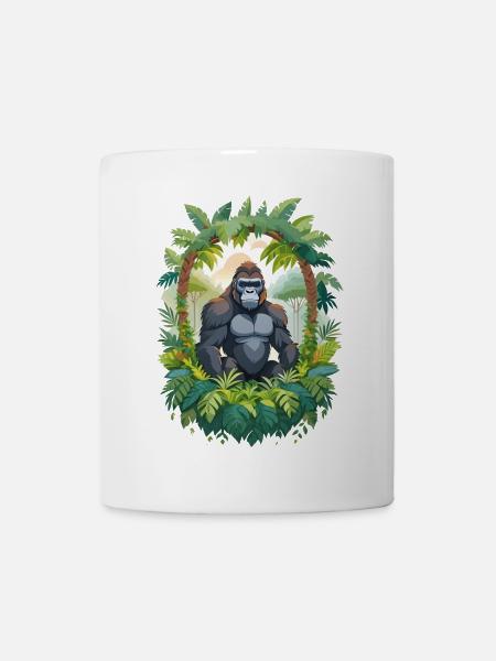Gorilla im Dschungel - Tasse - Weiß