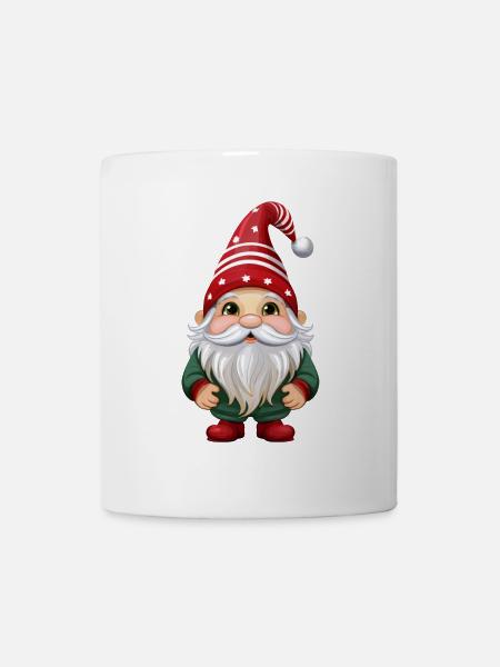 Gnom, Kobold oder Wichtel zu Weihnachten - Tasse - Weiß