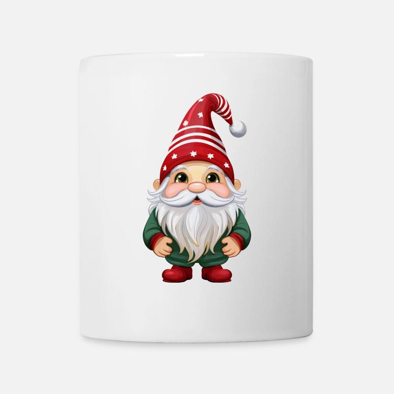 Gnom, Kobold oder Wichtel zu Weihnachten - Tasse - Weiß
