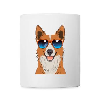 Ein niedlicher Hund mit Sonnenbrille - Tasse - Weiß - Vorne