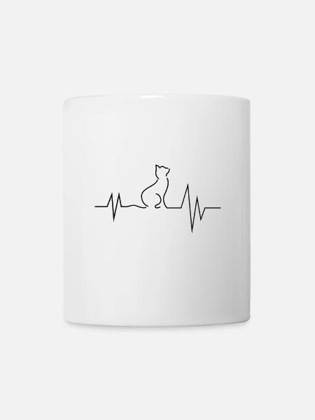 Heartbeat of a Cat Lover - Mug - white