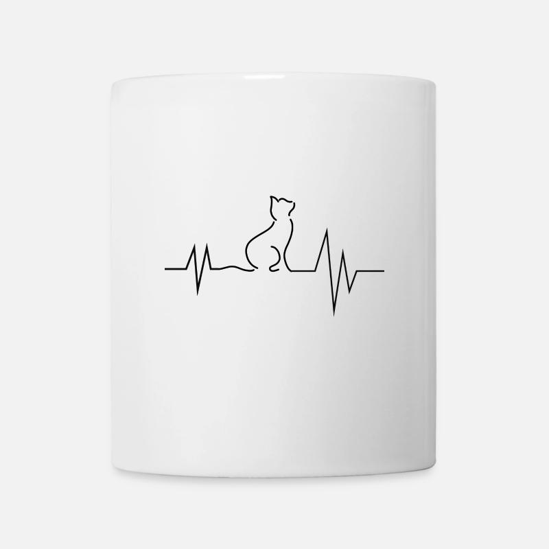 Der Herzschlag eines Katzenliebhabers - Tasse - Weiß