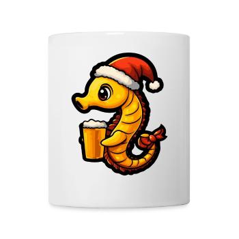 Seepferd Weihnachten Bier - Tasse - Weiß - Vorne