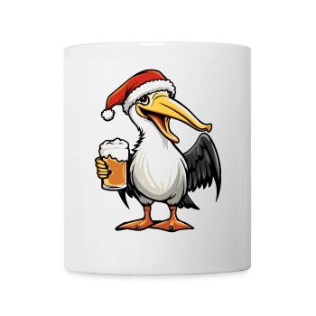 Pelican Bird Christmas Beer - Mug - white - Front