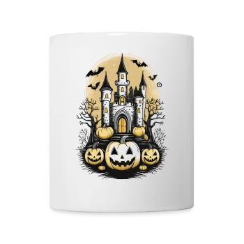 Château d’Halloween et citrouille - Mug blanc - blanc - Devant