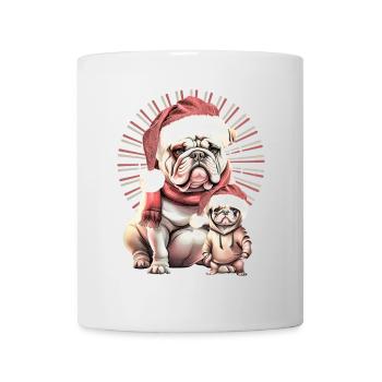 Duo Bouledogue de Noël - Mug blanc - blanc - Devant