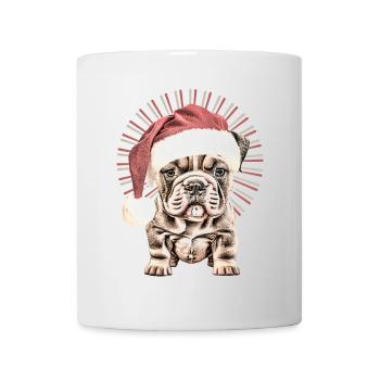 Chemise pour chien drôle Père Noël bouledogue - Mug blanc - blanc - Devant