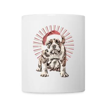 Chemise pour chien drôle Père Noël bouledogue - Mug blanc - blanc - Devant