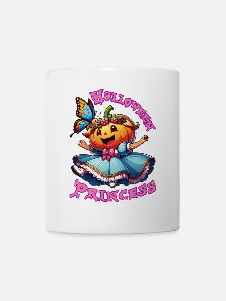 Süße Halloween Prinzessin mit Schmetterling - Tasse - Weiß