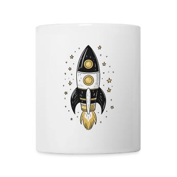 Avec la fusée dans l’espace - Mug blanc - blanc - Devant