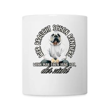 drôle renne noël chien chemise bouledogue - Mug blanc - blanc - Devant