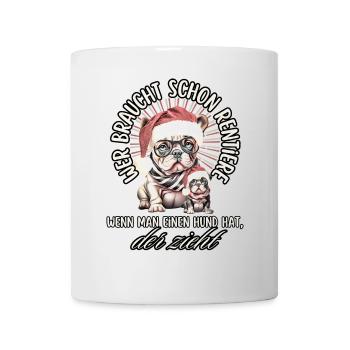 drôle Père Noël Bulldog chiens de Noël - Mug blanc - blanc - Devant