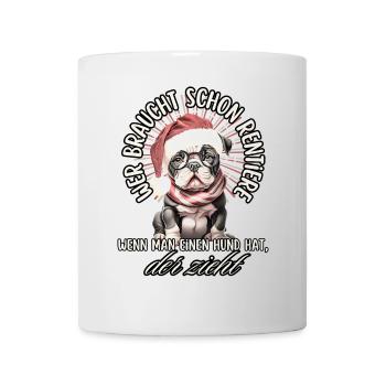 drôle Père Noël Bulldog chiens de Noël - Mug blanc - blanc - Devant