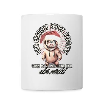 drôle Père Noël Bulldog chiens de Noël - Mug blanc - blanc - Devant