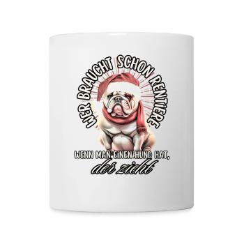 drôle Père Noël Bulldog chiens de Noël - Mug blanc - blanc - Devant