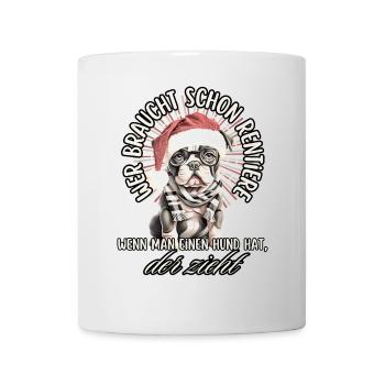 drôle Père Noël Bulldog chiens de Noël - Mug blanc - blanc - Devant
