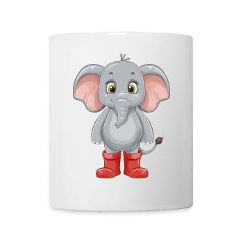 Elephant with red rubber boots - Mug - white - Front