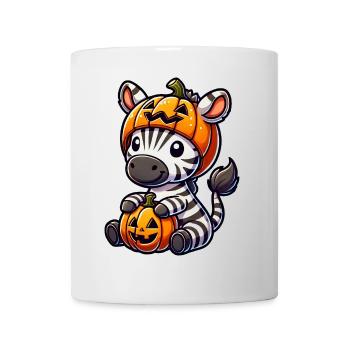 Mignon Halloween zèbre citrouille dessin animé octobre - Mug blanc - blanc - Devant