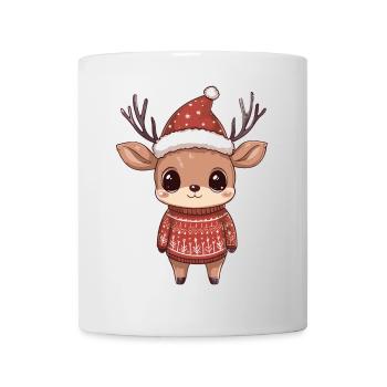 Bande dessinée de Noël cerf - Mug blanc - blanc - Devant