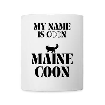 My name is Coon Maine Coon T Ahsford style Noir - Mug blanc - blanc - Devant