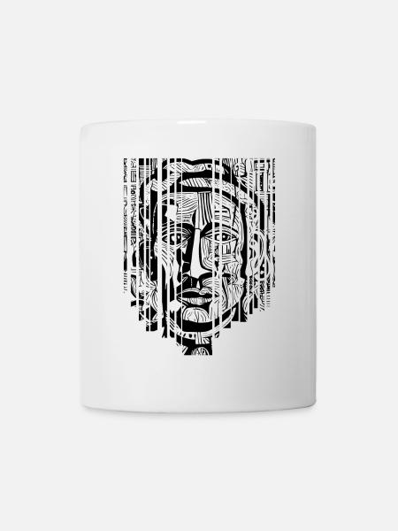 "Mystique Moderne - Éclats d'Art Noir et Blanc" - Mug blanc - blanc