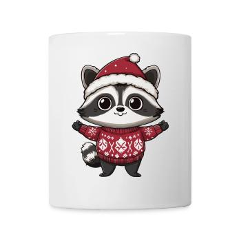 Raccoon Christmas Comic - Mug - white - Front