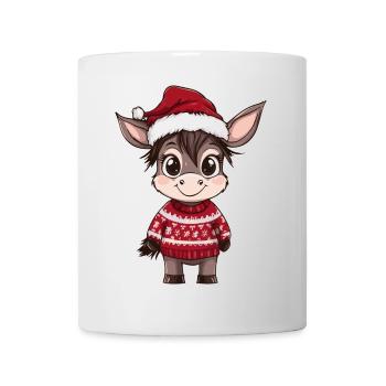 Esel Weihnachten Comic - Tasse - Weiß - Vorne