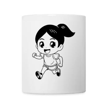 Female Runner Cartoon Look - Mug - white - Front