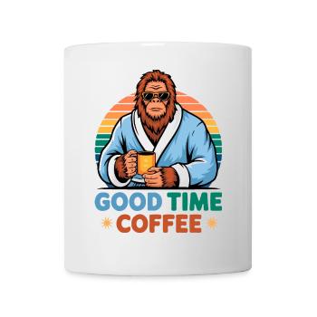 Good Time Coffee Bigfoot 80s Funny Humor Vintage. - Mug - white - Front