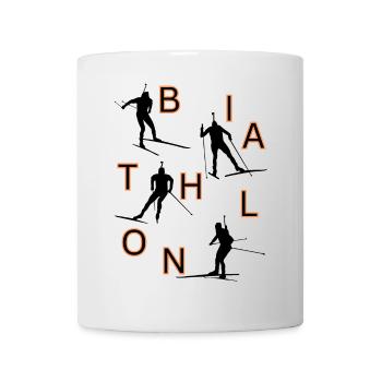 Biathlon-Fanbekleidung – Fette Wintersport-Grafik - Tasse - Weiß - Vorne