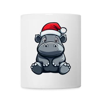 Hippopotamus Christmas Cute - Mug - white - Front