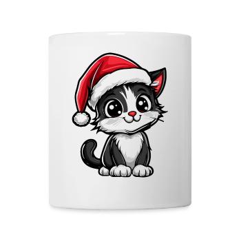 Chat Noël Mignon - Mug blanc - blanc - Devant