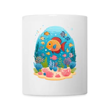 Unterwasserwelt mit Fischen im Meer - Tasse - Weiß - Vorne