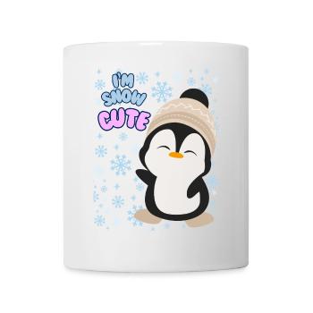 Women’s Cute Winter Penguin Sweater, I’m Snow Cute - Mug - white - Front