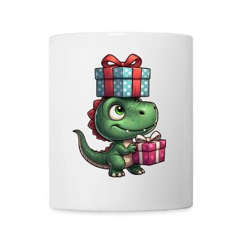 Noël Dino T-Rex Père Noël - Mug blanc - blanc - Devant