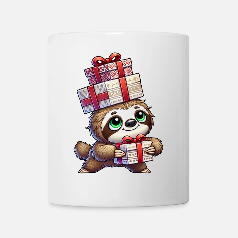 Weihnachtsmann Faultier Weihnachtszeit Feier - Tasse - Weiß