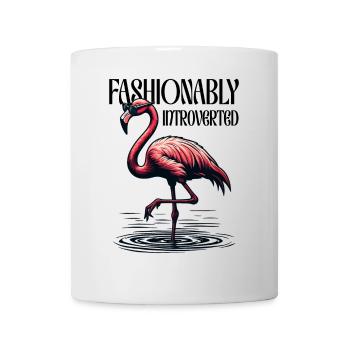 Fashionably Introverted – Flamingo with sunglasses - Mug - white - Front