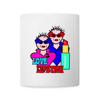 Femina festive avec rouge à lèvres - Mug blanc - blanc - Devant